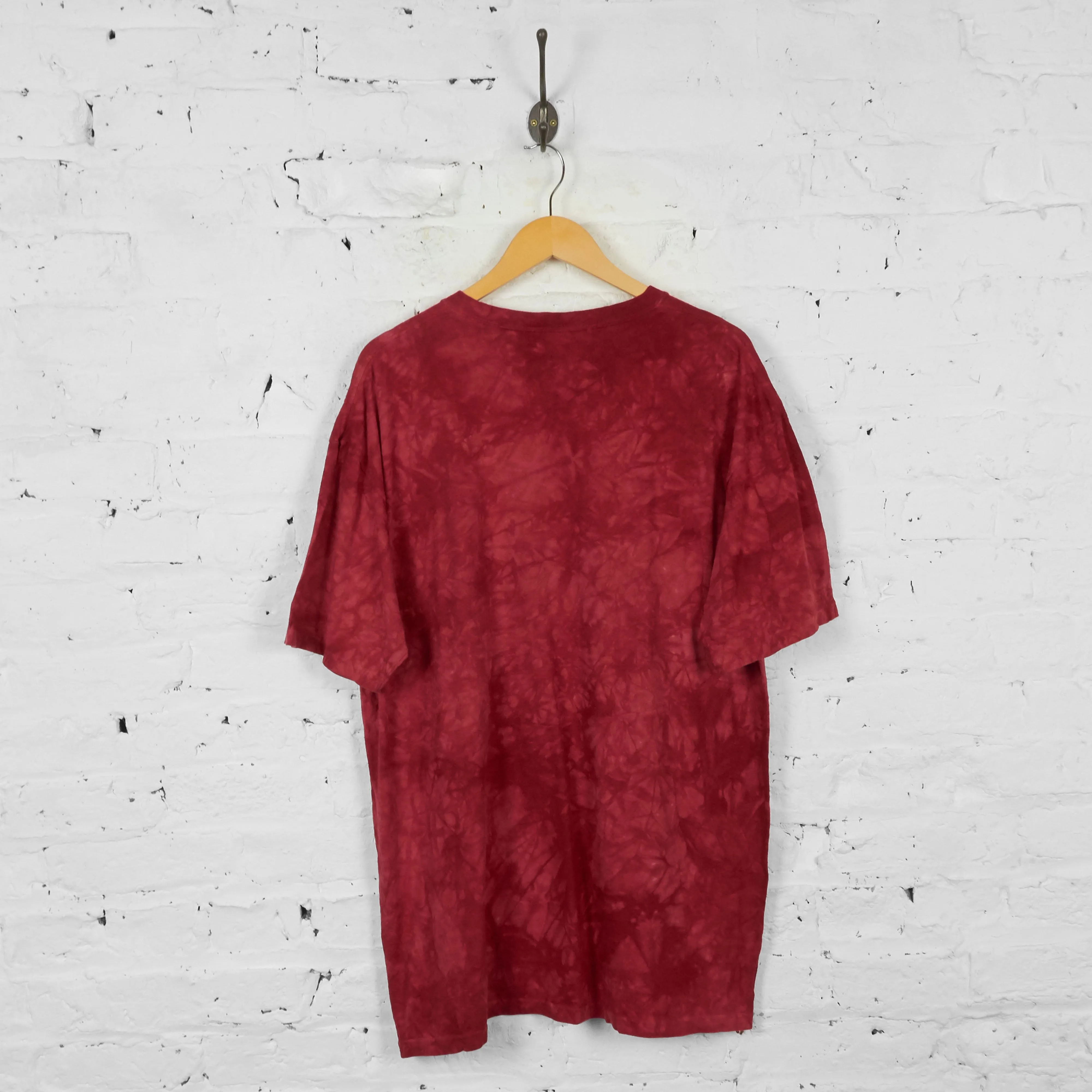 Vintage Tie Dye Cat Donald Trump T-shirt - Red - XL