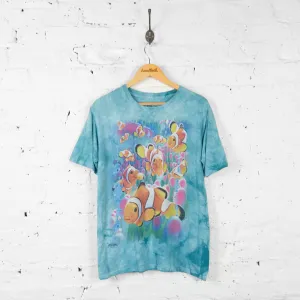 Vintage Tie Dye Goldfish T-shirt - Blue - XL
