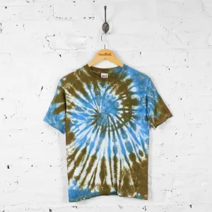 Vintage Tie Dye T-shirt - Blue/Brown - S