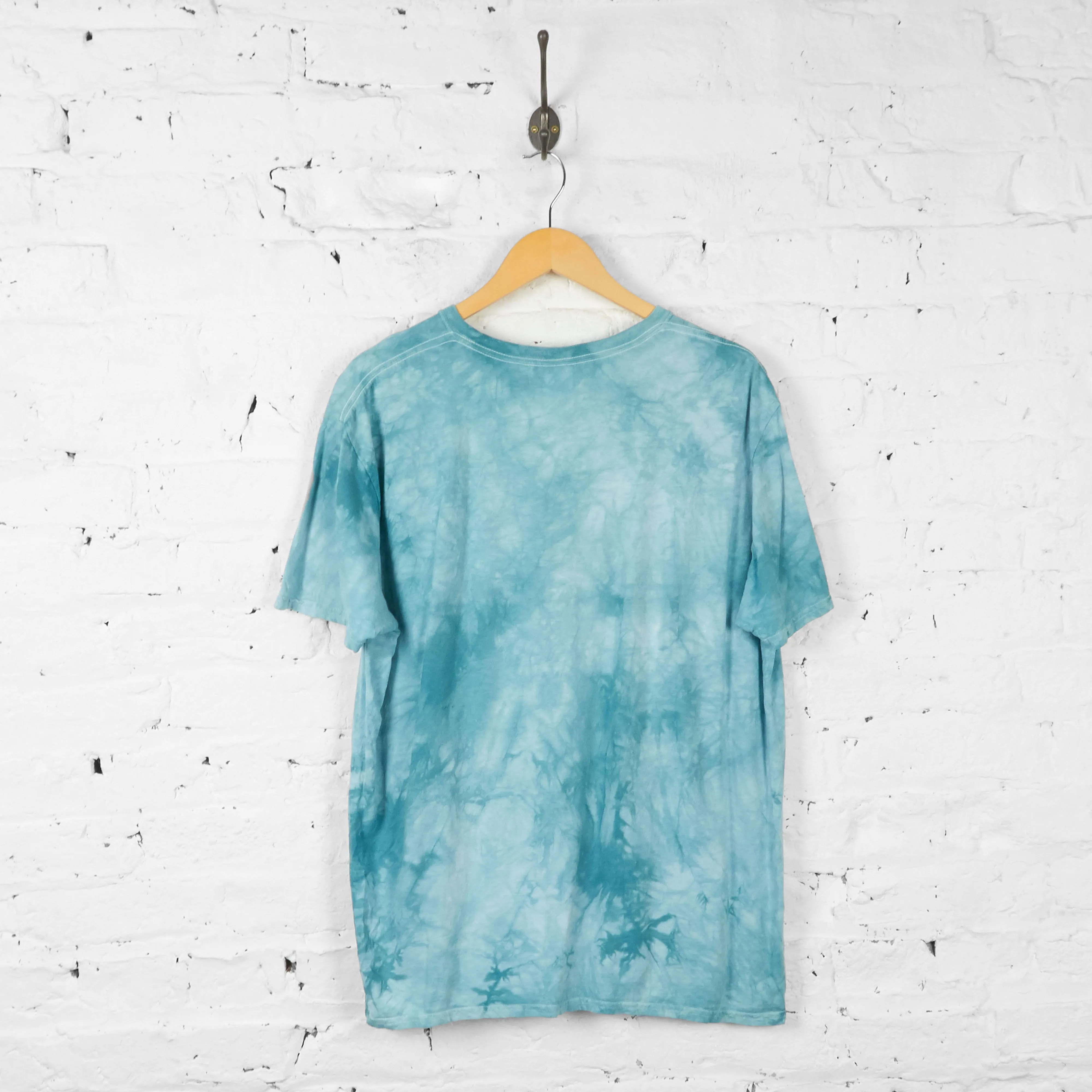 Vintage Tie Dye Wolf T-shirt - Blue - XL