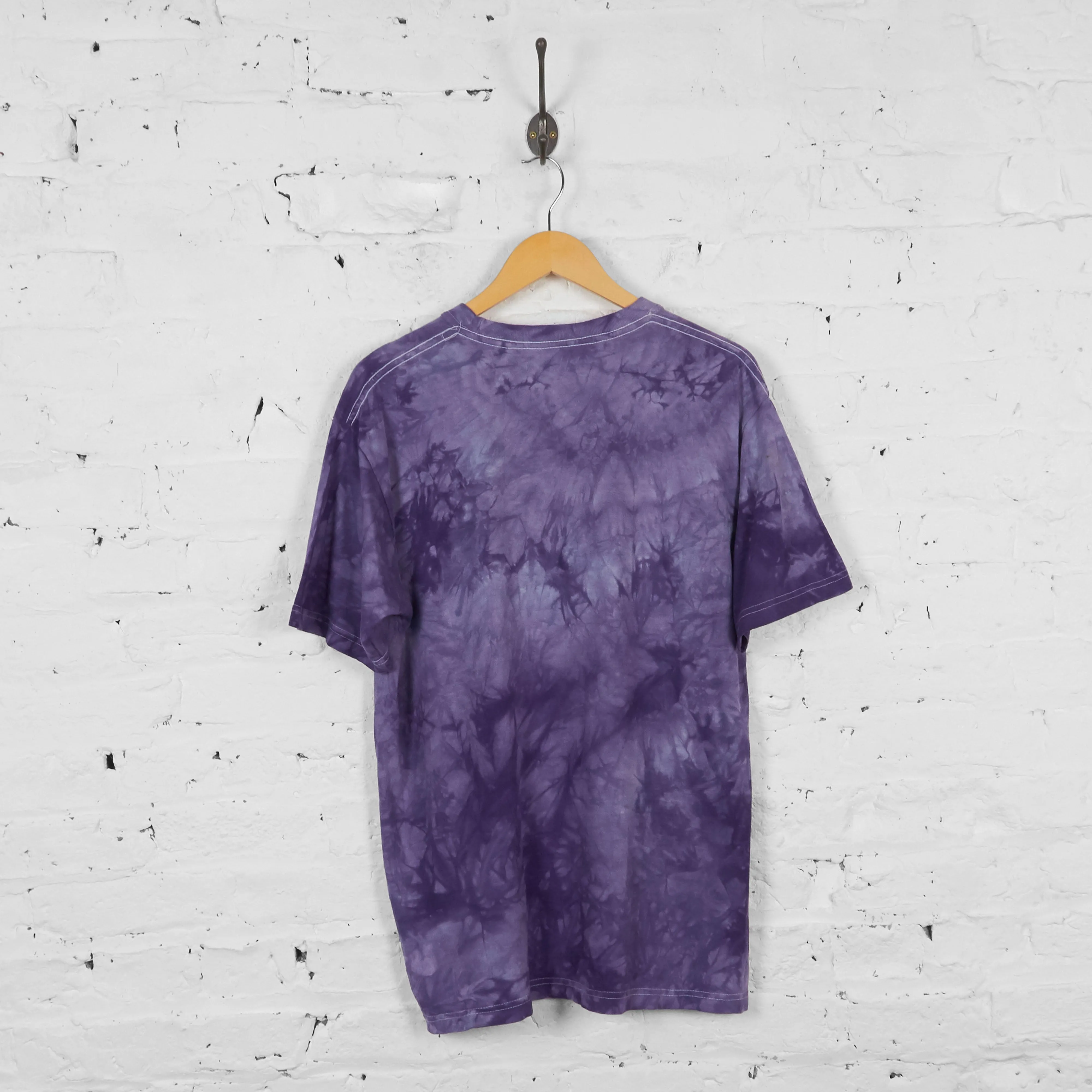 Vintage Tie Dye Wolf T-shirt - Purple - M