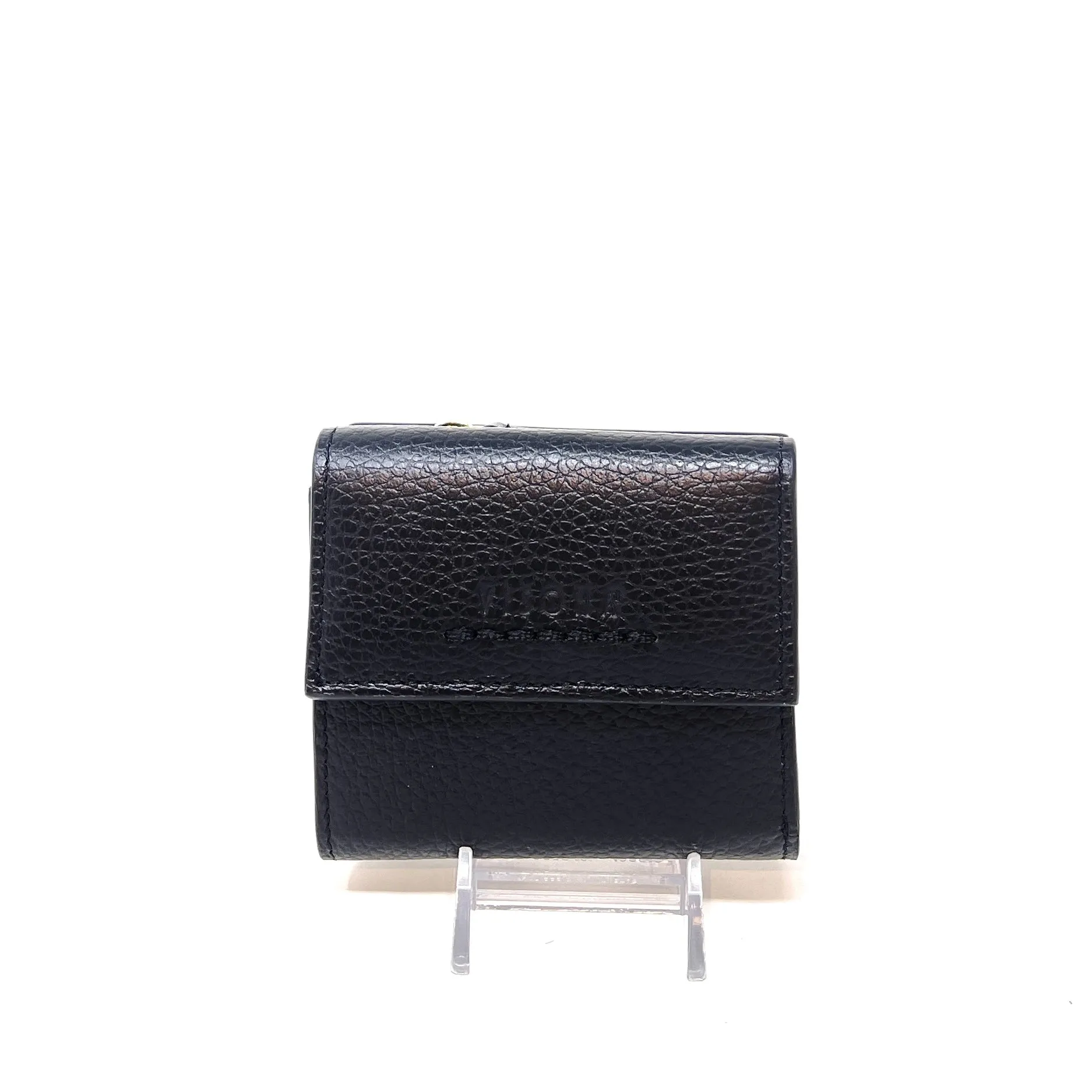 Visona Ultra Compact Trifold Wallet with Outside Zip Pocket