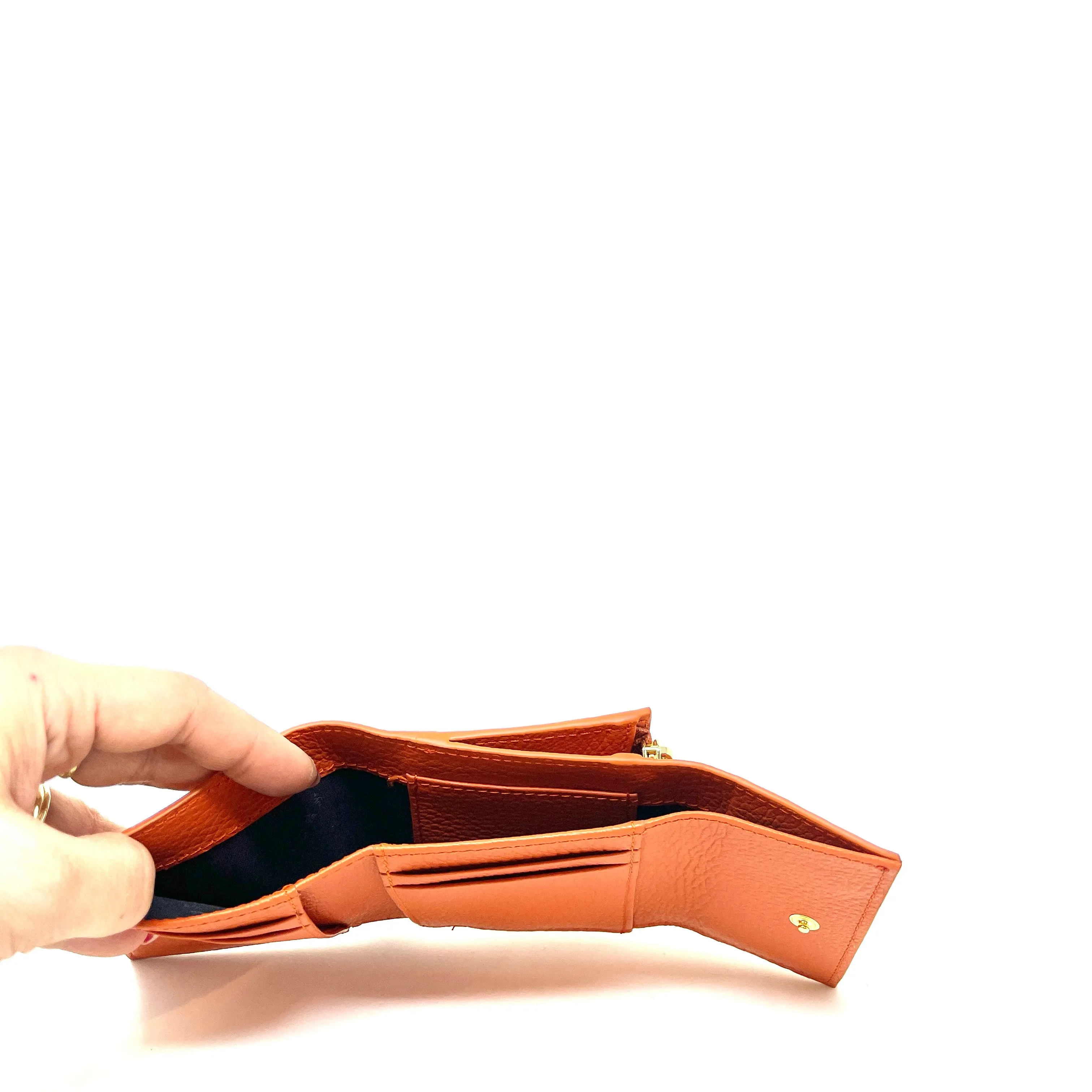 Visona Ultra Compact Trifold Wallet with Outside Zip Pocket