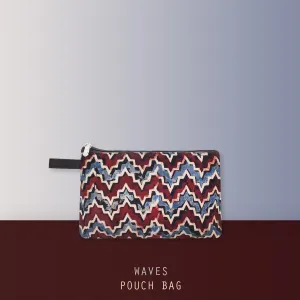Waves Block Printed Pouch