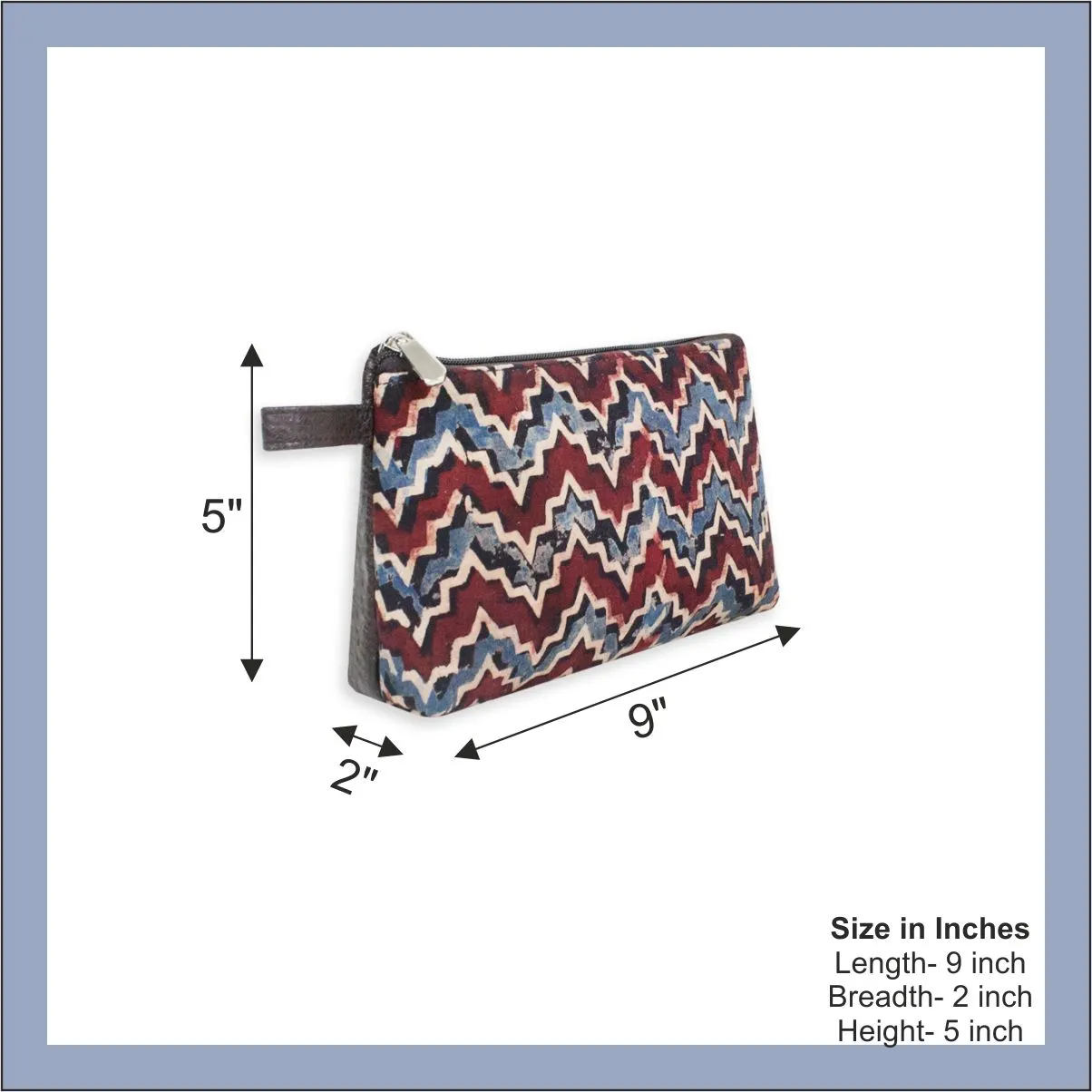 Waves Block Printed Pouch
