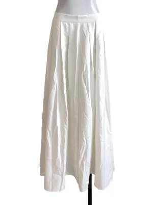 White Long Pleated Skirt