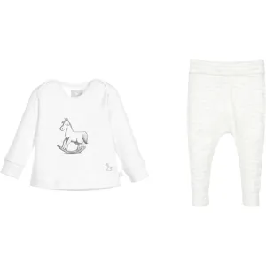 White Rocking Horse Top and Knitted Leggings