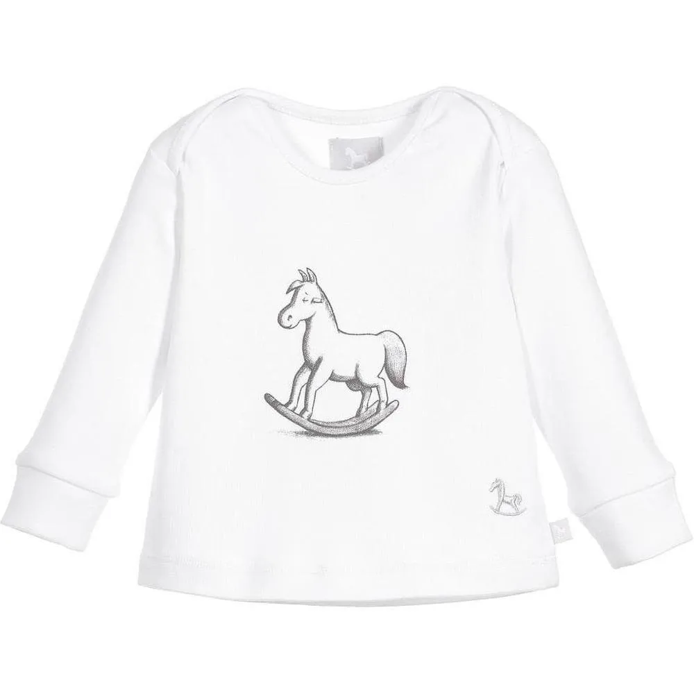 White Rocking Horse Top and Knitted Leggings