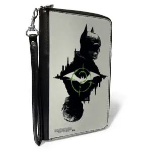 Wholesale PU Zip Around Wallet Rectangle - The Batman Movie Batman and Riddler Poses and Logos Cityscape Grays Black Green