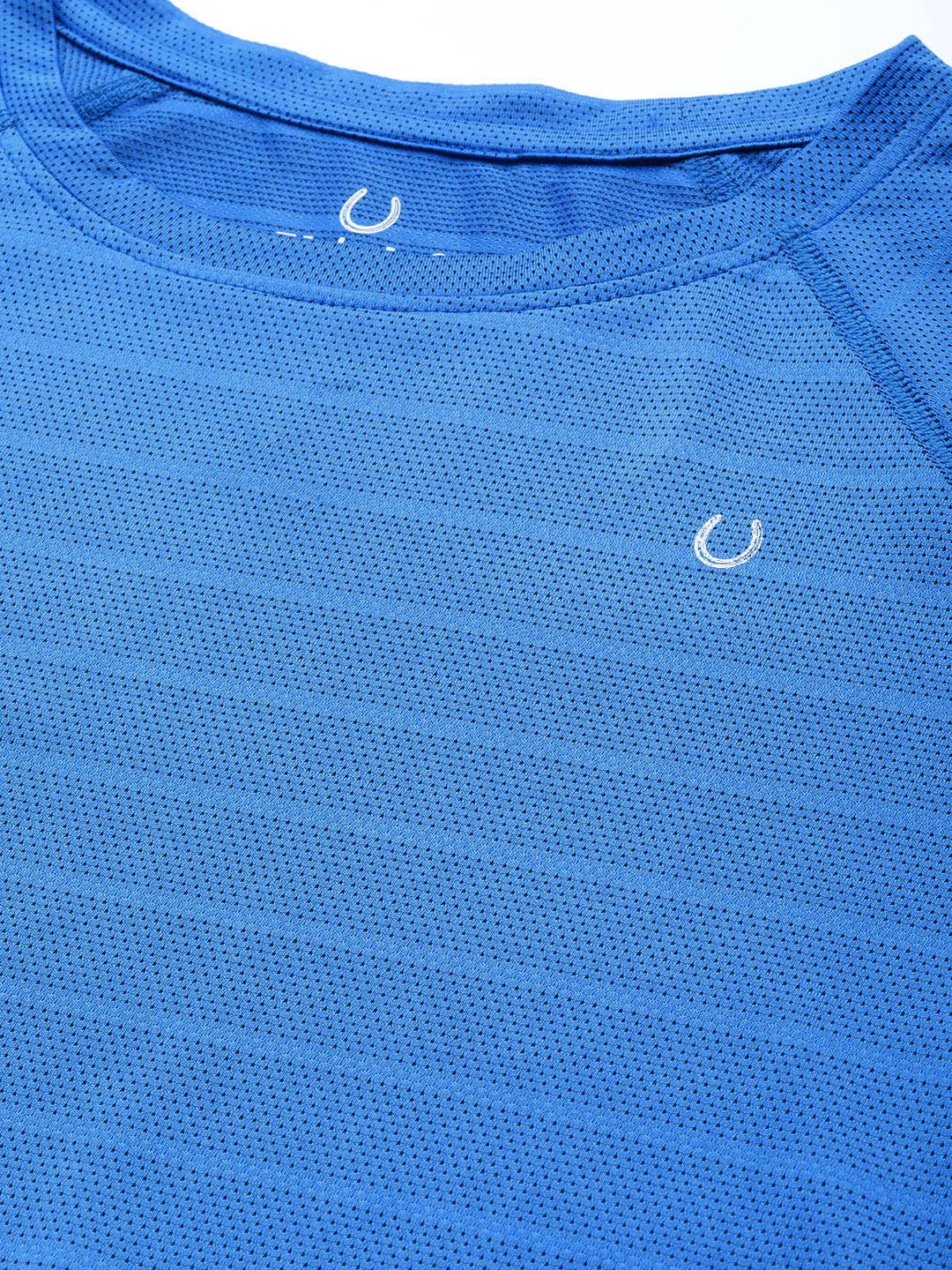Women Blue Striped Training T-shirt