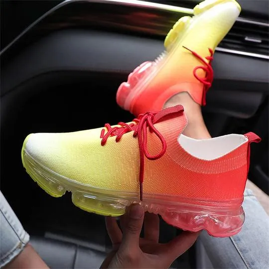 Women's Comfy Air Cushion Sneakers, Breathable Shoes Walking Running Shoes