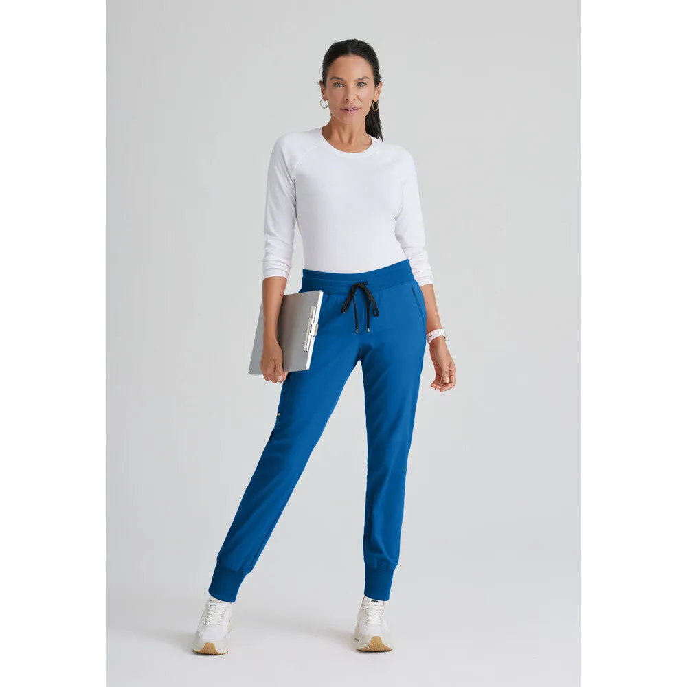 Women's Eden Jogger Scrub Pant - Greys Anatomy Spandex Stretch Collection / Color - New Royal / Fit - Regular / Sizes - XS, S, M, L, XL, 2XL, 3XL by Barco Uniforms