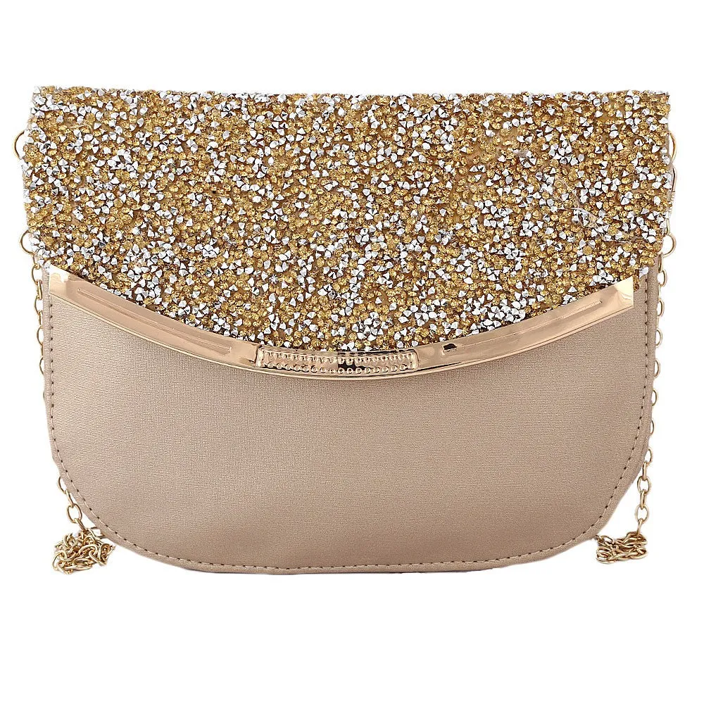 Women's Fancy Clutch 6717 - Golden