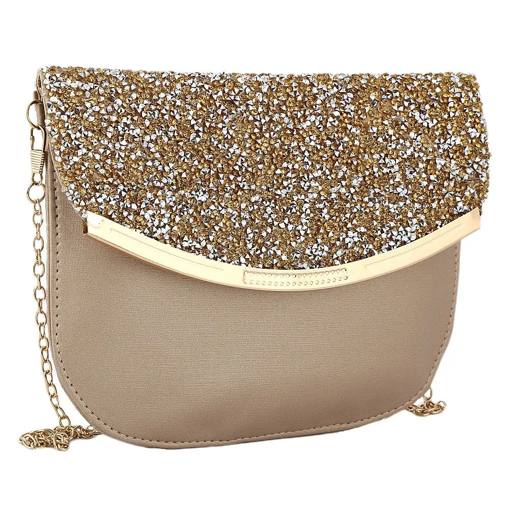 Women's Fancy Clutch 6717 - Golden