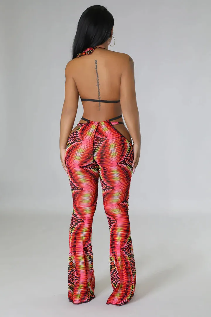 Women's Graphic Detailed High waisted Three Piece Bikini Set