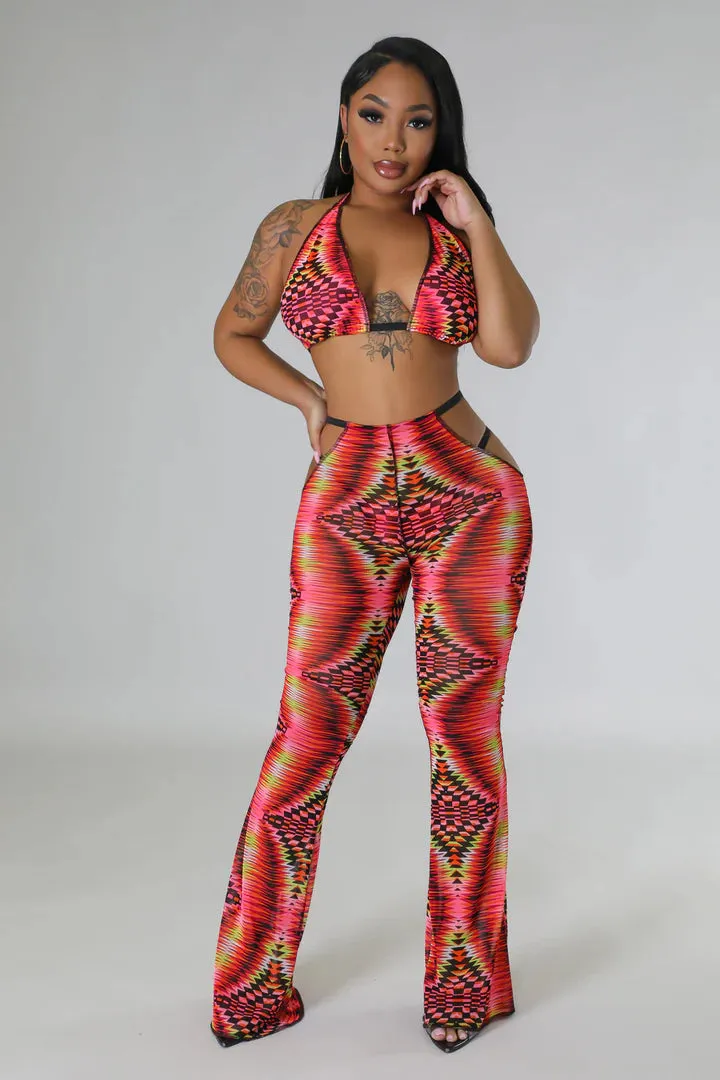Women's Graphic Detailed High waisted Three Piece Bikini Set