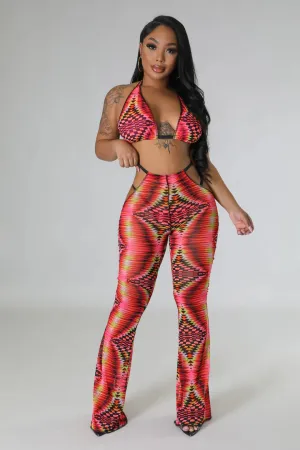 Women's Graphic Detailed High waisted Three Piece Bikini Set