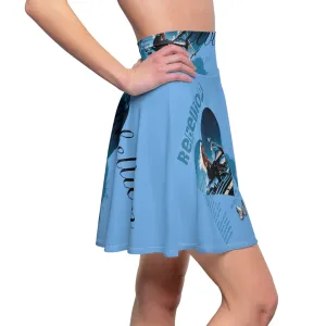 Women's Skater Skirt Thinkin' Blue (AOP)