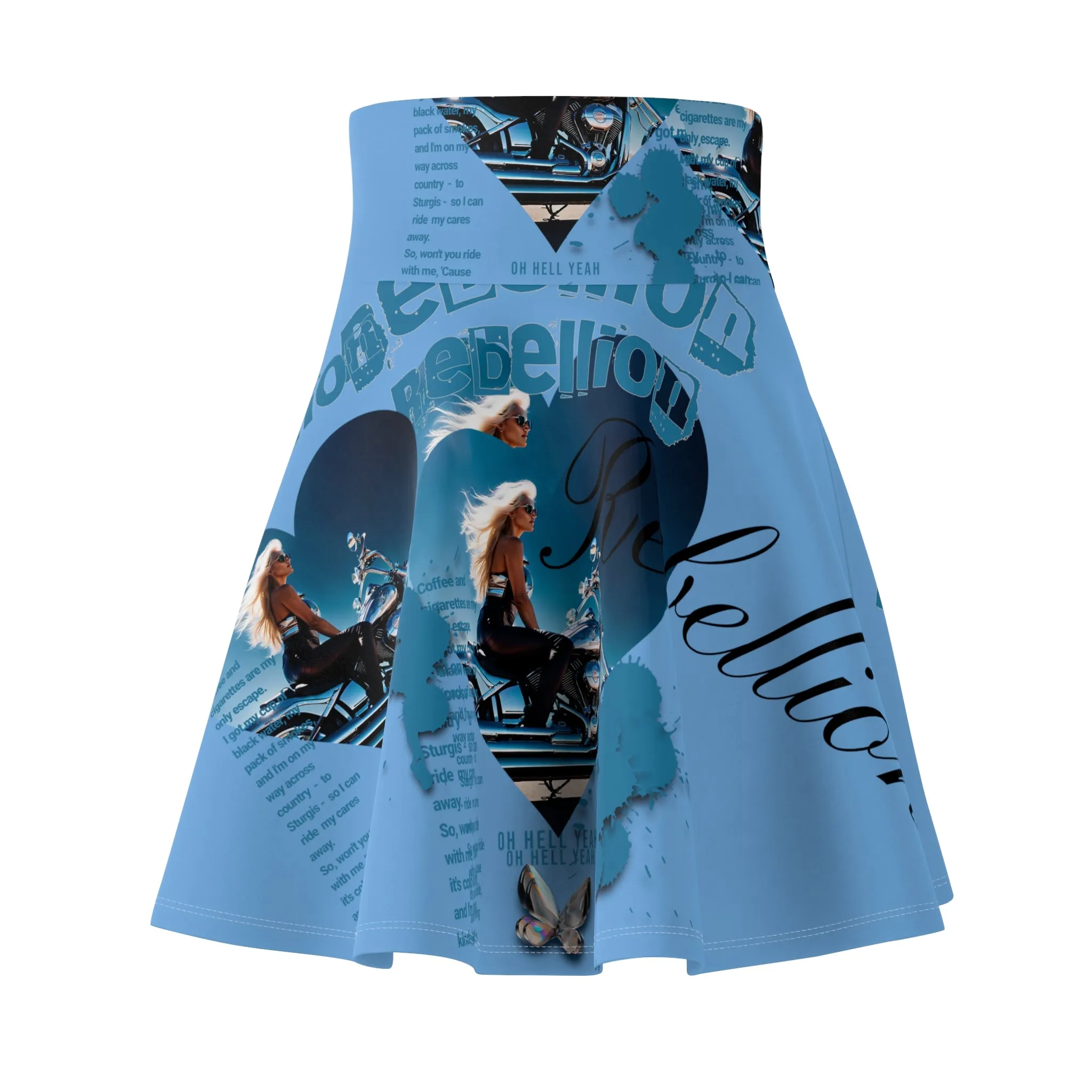 Women's Skater Skirt Thinkin' Blue (AOP)