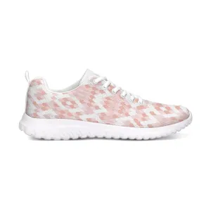 Womens Sneakers - Pink and White Low Top Canvas Running Shoes by inQue.Style