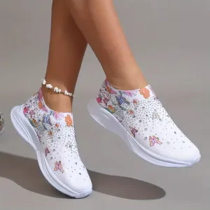 Women's Sneakers with Rhinestone Decor