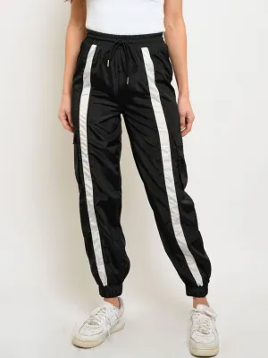 WOMEN'S STRIPE POCKETS JOGGER PANTS