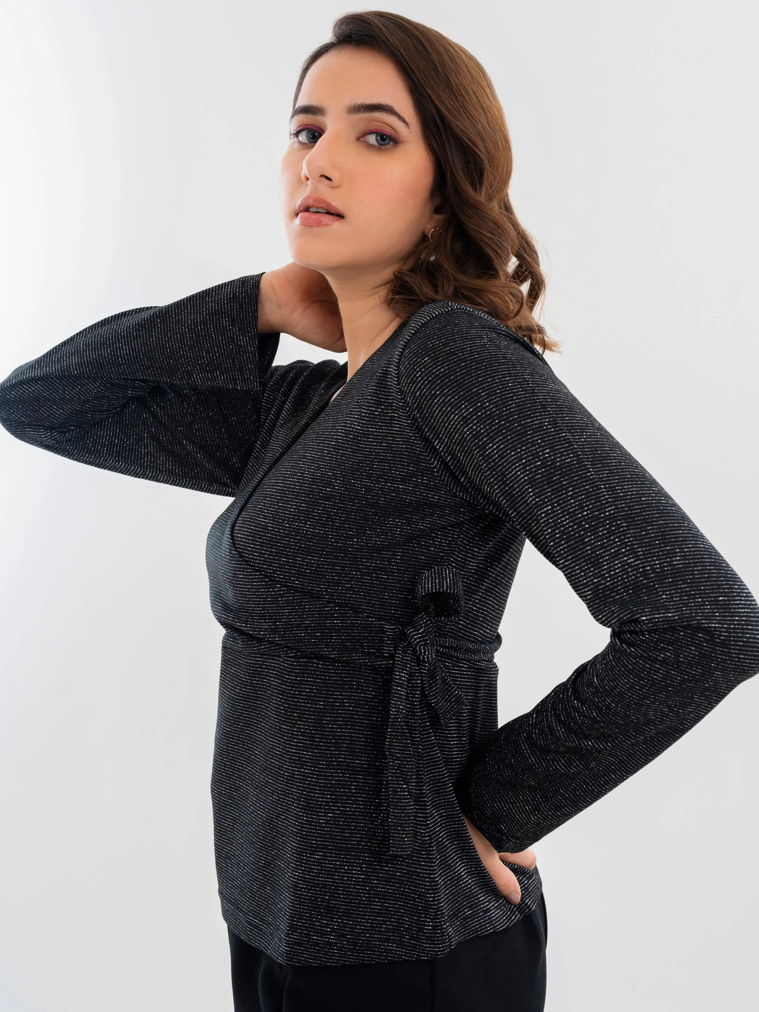 Wrap Knot Top Black