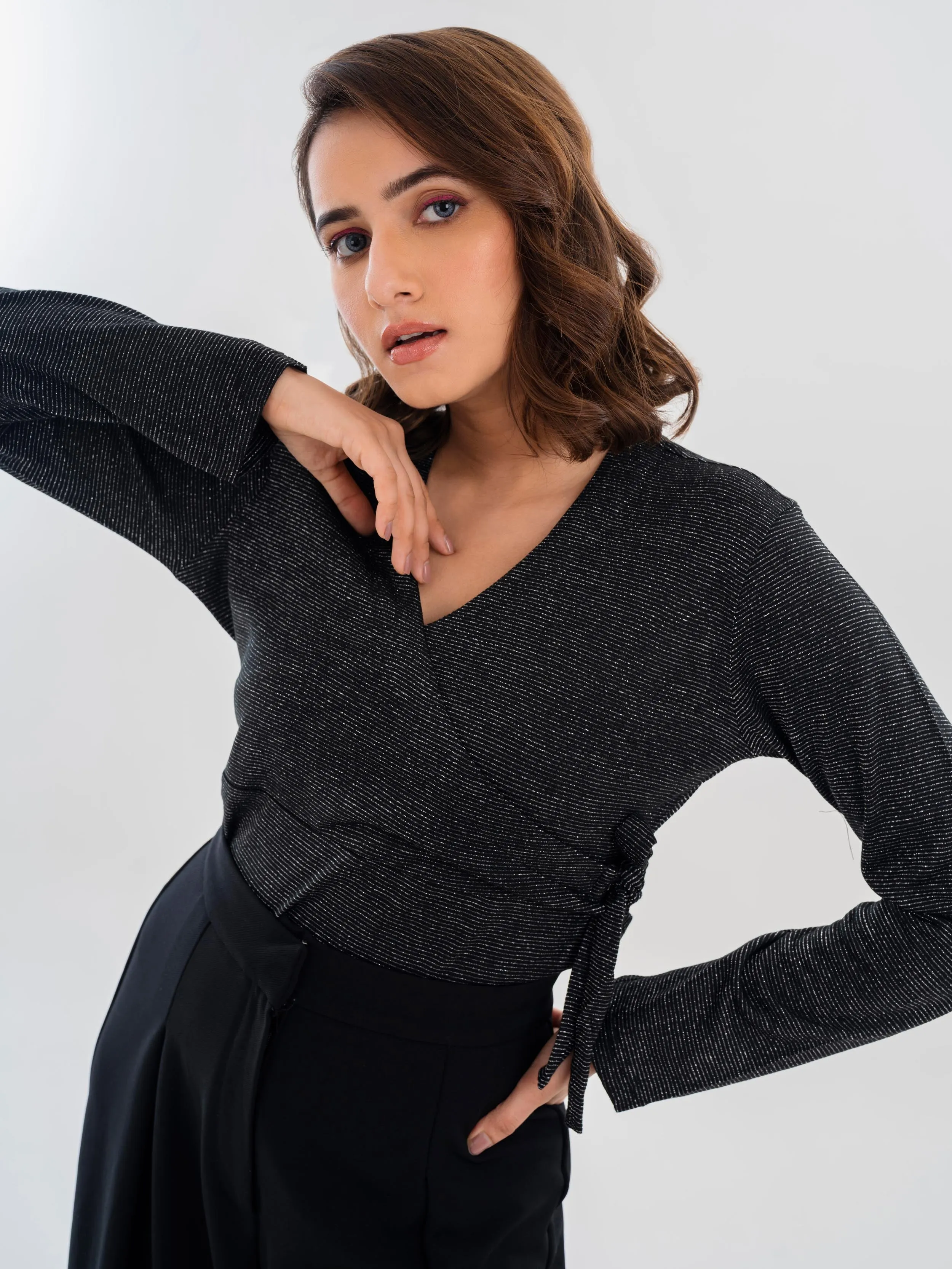 Wrap Knot Top Black