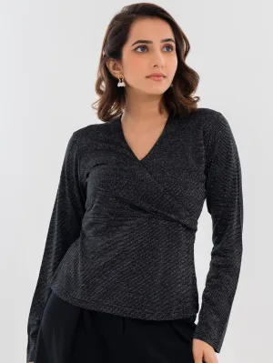 Wrap Knot Top Black