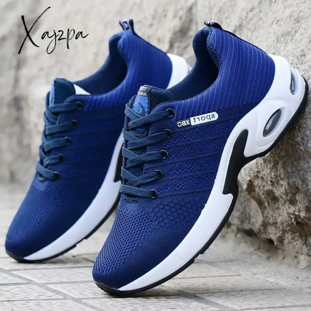 Xajzpa - Vulcanized Shoes Male Sneakers Fashion Summer Air Mesh Breathable Wedges Sneakers For Men Plus Size erf56