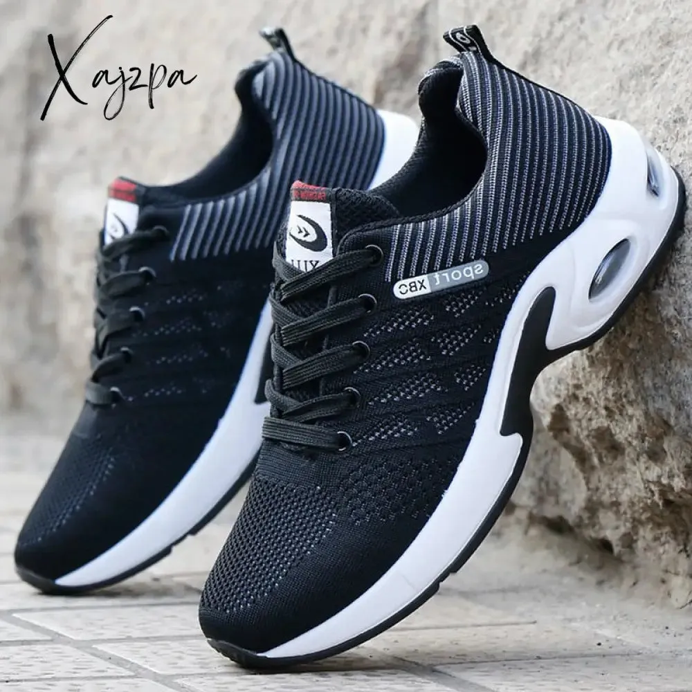 Xajzpa - Vulcanized Shoes Male Sneakers Fashion Summer Air Mesh Breathable Wedges Sneakers For Men Plus Size erf56
