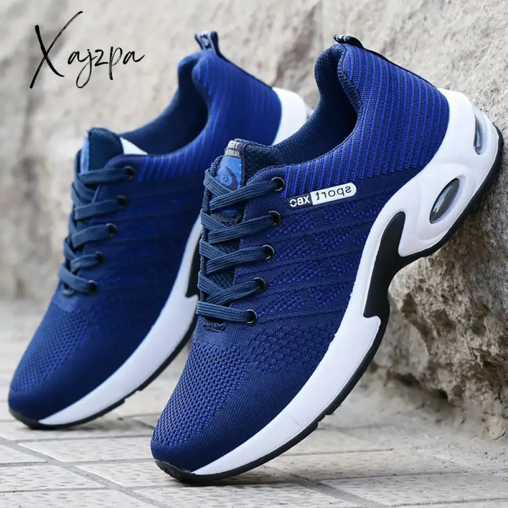 Xajzpa - Vulcanized Shoes Male Sneakers Fashion Summer Air Mesh Breathable Wedges Sneakers For Men Plus Size erf56