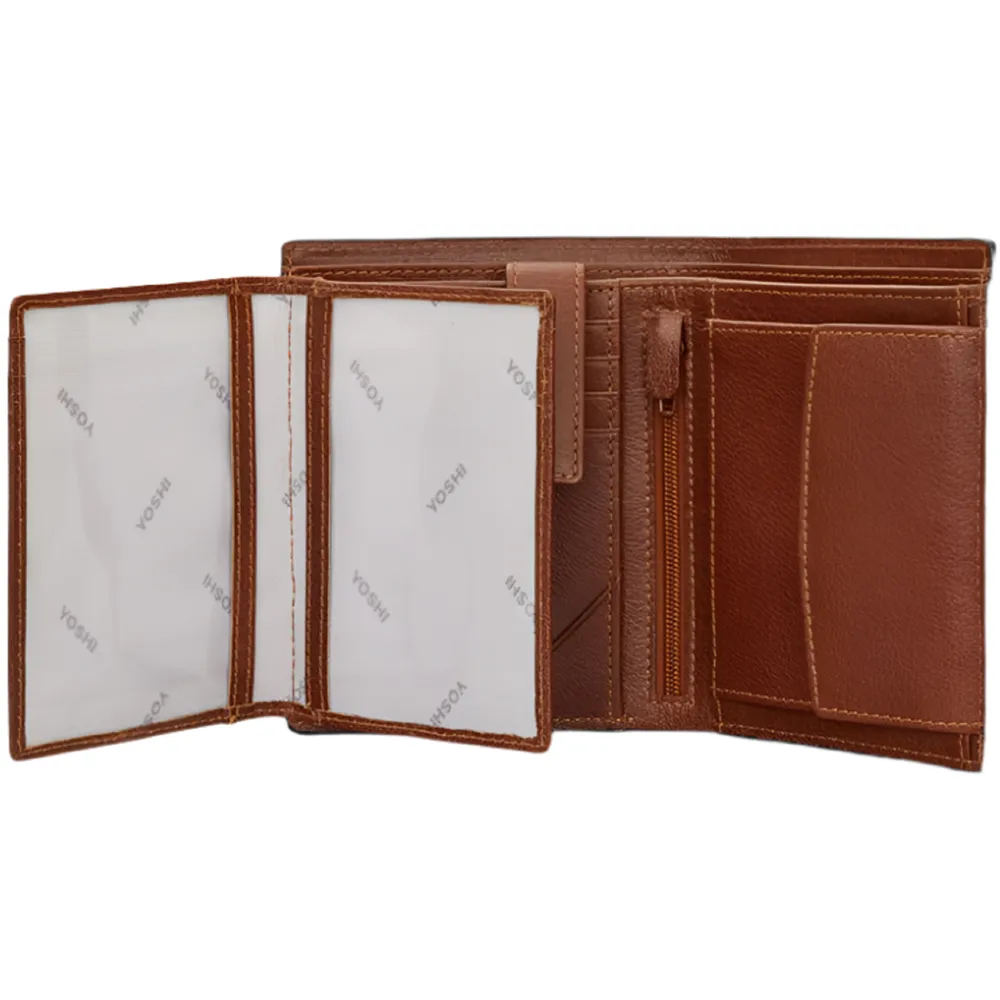 Yoshi Traditional Extra Capacity Brown Leather Wallet