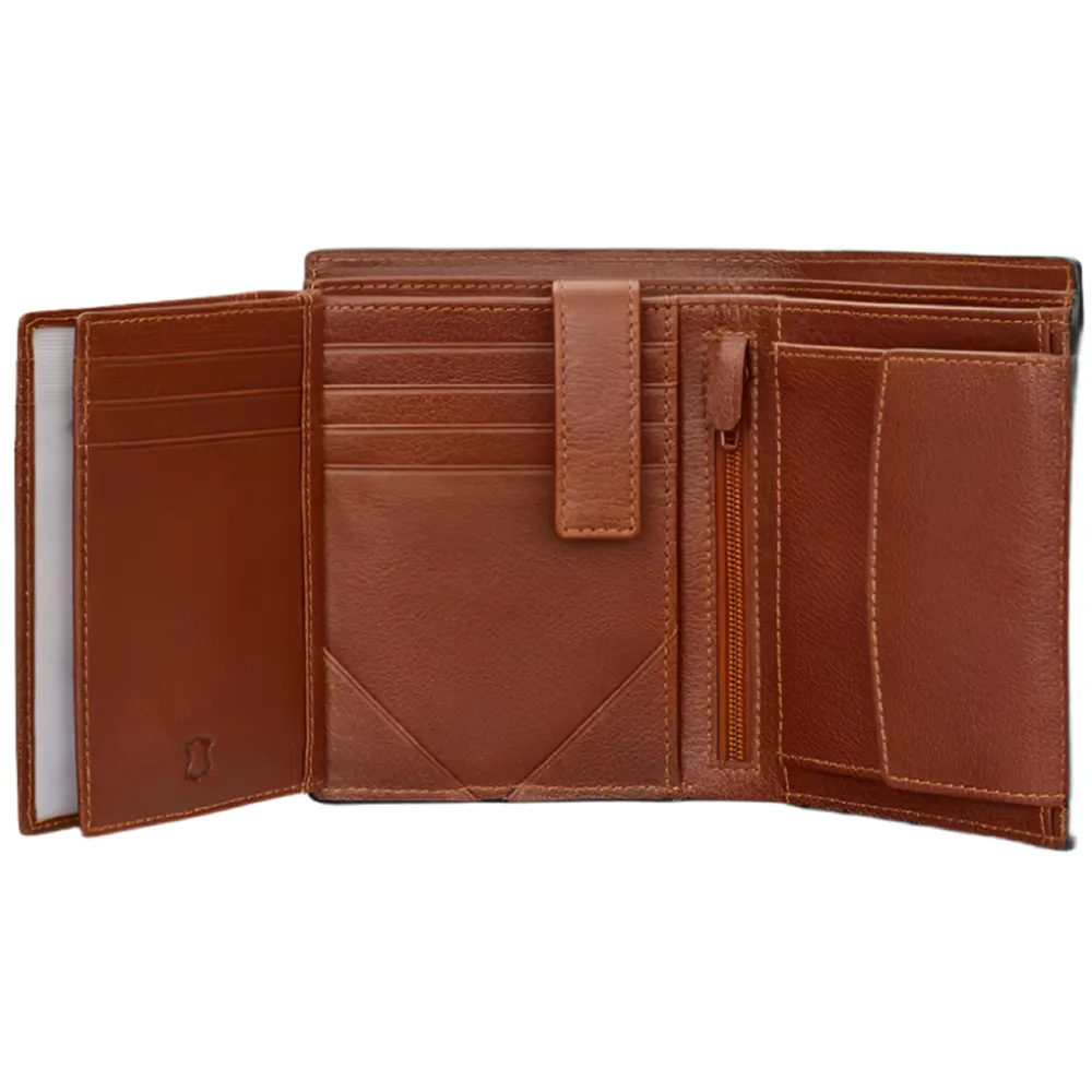 Yoshi Traditional Extra Capacity Brown Leather Wallet