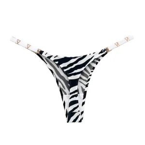 Zebra-patterned satin briefs