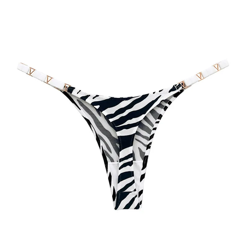 Zebra-patterned satin briefs
