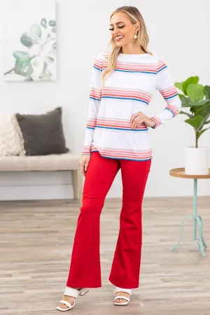 Zenana Red Bootcut Pants With Stretch
