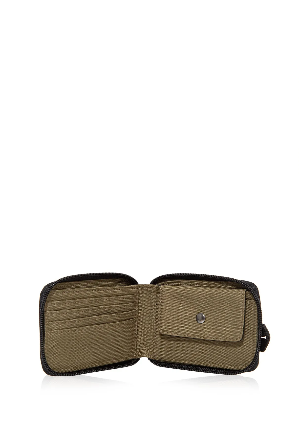 Zip Detailed Green Wallet