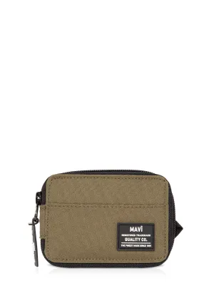 Zip Detailed Green Wallet