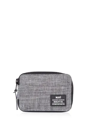 Zip Detailed Grey Wallet