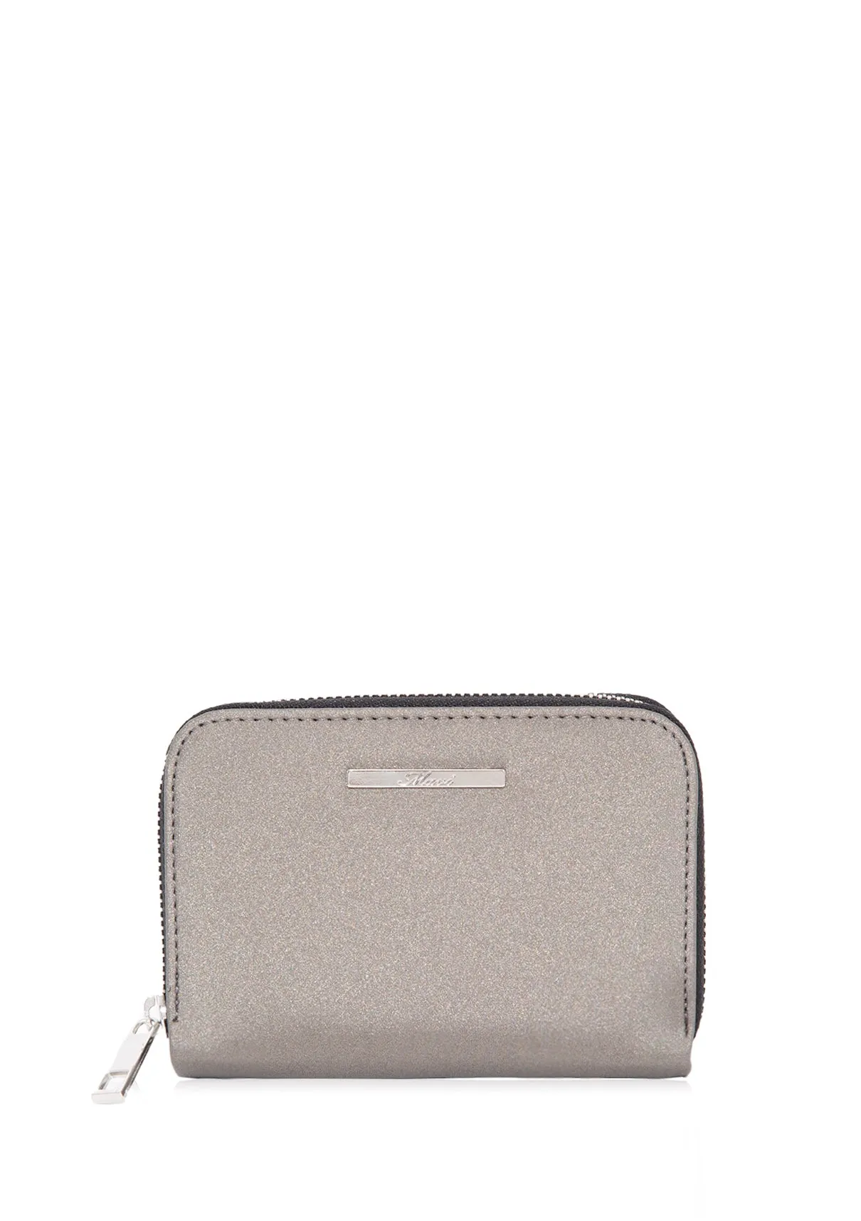 Zip Detailed Grey Wallet