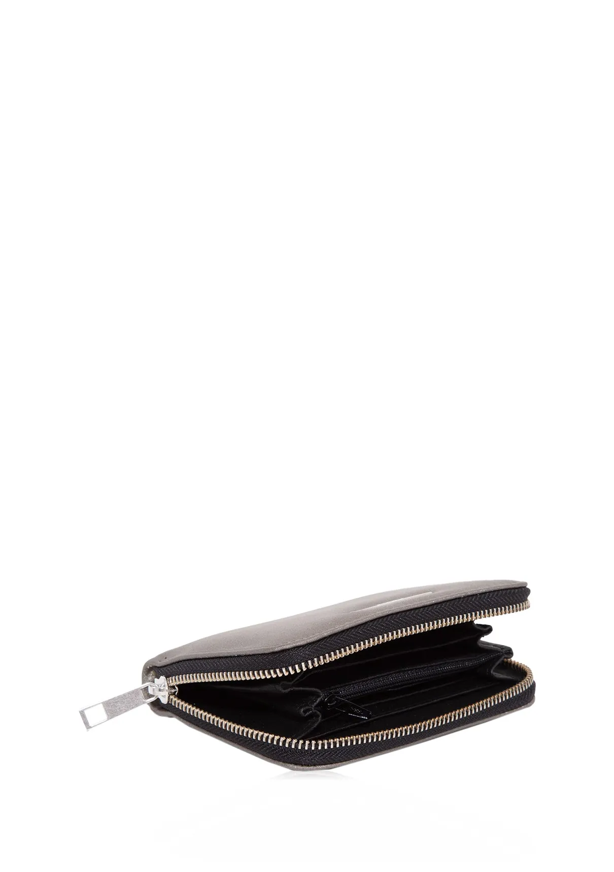 Zip Detailed Grey Wallet